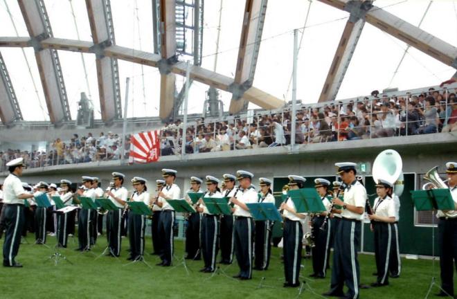 宮崎県高校野球開会式での演奏風景