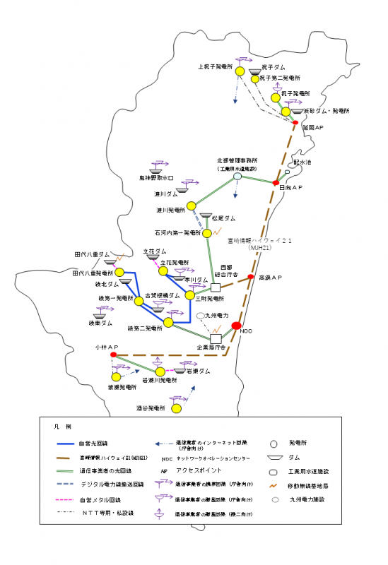 電力保安通信回線概要マップ