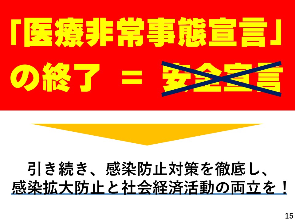 医療非常事態宣言の終了