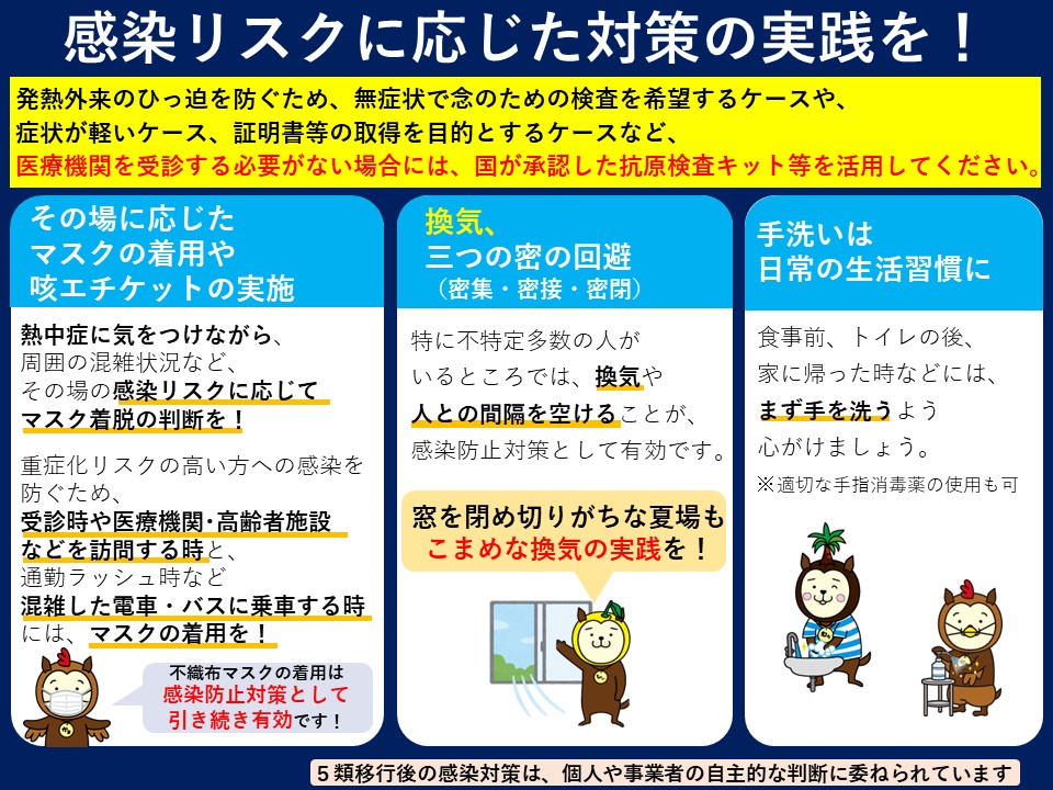 感染リスクに応じた対策の実践について