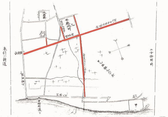 県庁改築地所改定御届の図