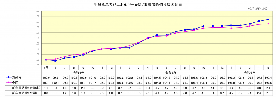 総合指数（生鮮食品及びエネルギーを除く）